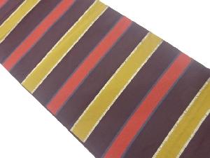 リサイクル　横段模様織出し全通袋帯